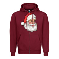 Burgundy Santa Claus Zipper Hoodie - RanaPortraitStore