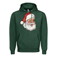 Sports Green Santa Claus Zipper Hoodie - RanaPortraitStore