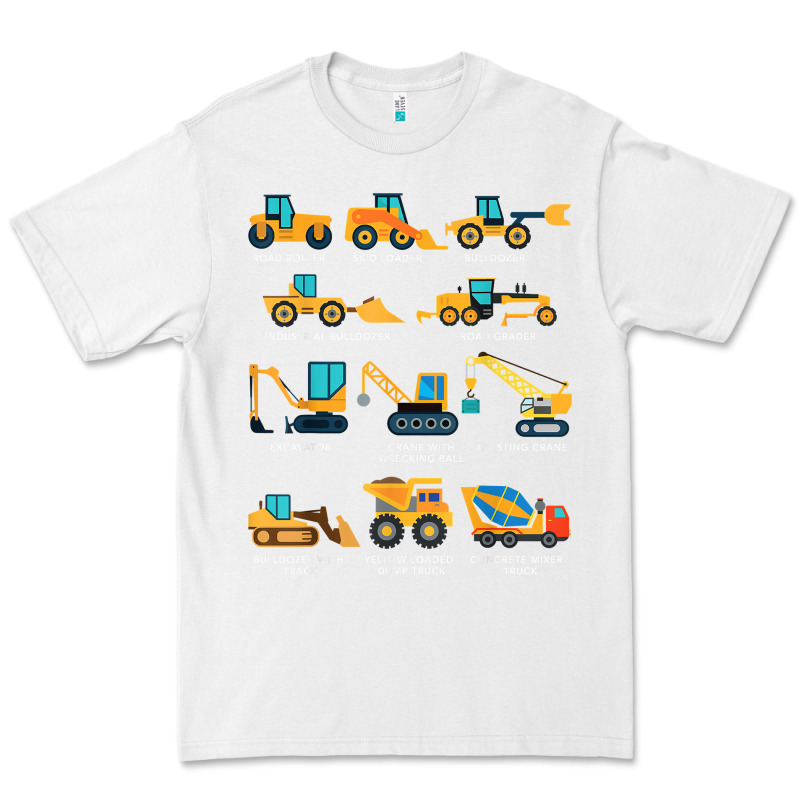 Construction Excavator Vehicle Boys Builder Heavy Equipment T Shirt Premium Tee by linhVisuals | Teevron