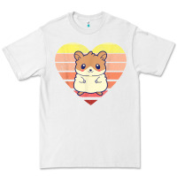 White cute hamster design retro heart shape vintage t shirt Premium Tee - linhVisuals