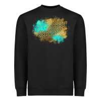Black turquoise leopard patch Heavyweight Sweatshirt - Jasminsmagicworld