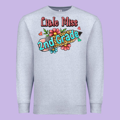 Little Miss Second Grade Premium Sweatshirt Designed By Jasminsmagicworld