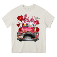 Cream Western Valentines Day Truck Love Bird Letter Heavy Core Tee - FaDigitalArtStudio