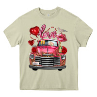 Mossy Western Valentines Day Truck Love Bird Letter Heavy Core Tee - FaDigitalArtStudio