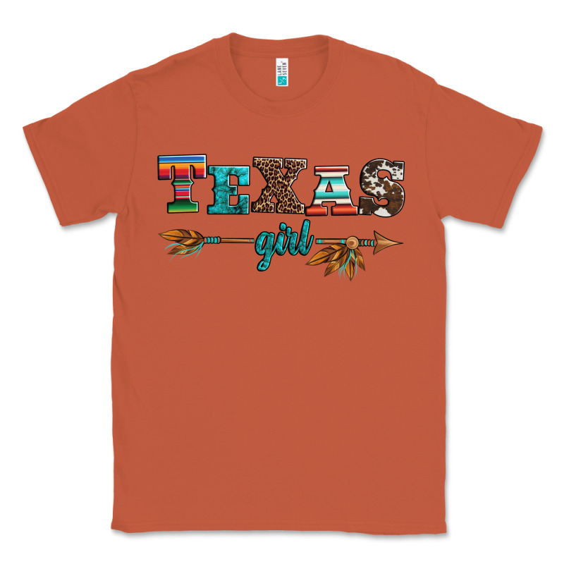 Texas Girl Serape Turquoise Leopard Cowhide Arrow Classic Tee by Artiststas | Teevron