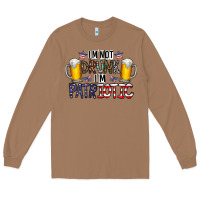 Toasted Coconut I'm Not Drunk I'm Patriotic Long Sleeve Tee - CowhideDigitalArt