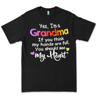 Black grandma t  shirt yes i'm grandma if you think my hands are full t  shi Premium Tee - linhVisuals