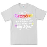 Dove Grey grandma t  shirt yes i'm grandma if you think my hands are full t  shi Premium Tee - linhVisuals