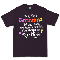 Plum grandma t  shirt yes i'm grandma if you think my hands are full t  shi Premium Tee - linhVisuals