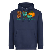 Navy peace love pumpkins Heavyweight Hoodie - Jasminsmagicworld