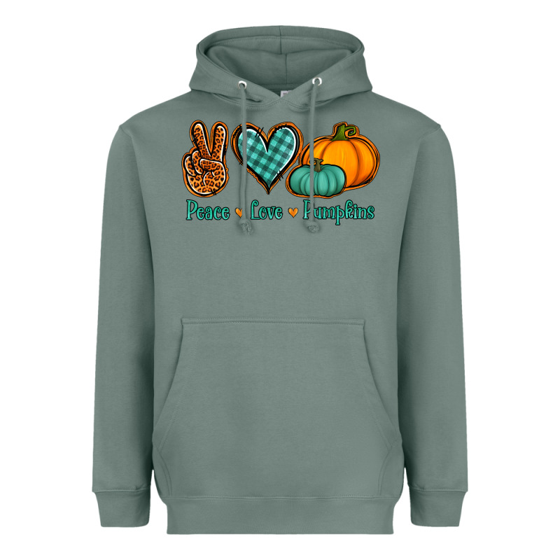 Peace Love Pumpkins Heavyweight Hoodie by Jasminsmagicworld | Teevron