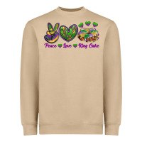 Peace Love Mardi Gras King Cake Heavyweight Sweatshirt | Teevron