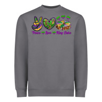 Storm peace love mardi gras king cake Heavyweight Sweatshirt - RanaPortraitStore