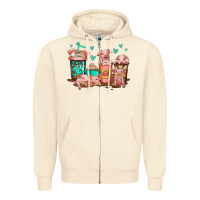 Sandshell cute pigs coffee Zipper Hoodie - Jasminsmagicworld