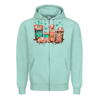 Seafoam cute pigs coffee Zipper Hoodie - Jasminsmagicworld