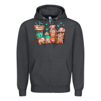 Smoke cute pigs coffee Zipper Hoodie - Jasminsmagicworld