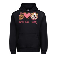 Black Peace Love Bulldog Urban Hoodie - Jasminsmagicworld