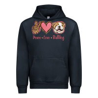 Navy Peace Love Bulldog Urban Hoodie - Jasminsmagicworld