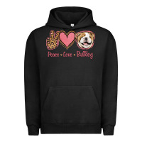 Peace Love Bulldog Urban Hoodie | Teevron