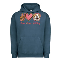 Pigment Midnight Navy Peace Love Bulldog Urban Hoodie - Jasminsmagicworld