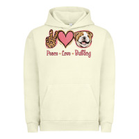 Pigment Pistachio Peace Love Bulldog Urban Hoodie - Jasminsmagicworld