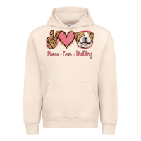 Sandshell Peace Love Bulldog Urban Hoodie - Jasminsmagicworld