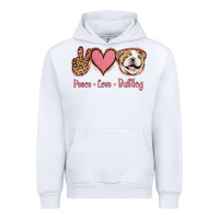 White Peace Love Bulldog Urban Hoodie - Jasminsmagicworld