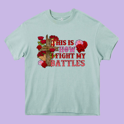 This Is How I Fight My Battles Valentine's Day Heavy Core Tee Designed By Fadigitalartstudio