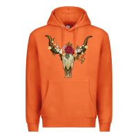 Carrot bull skull with rose and flowers Premium Hoodie - Artiststas