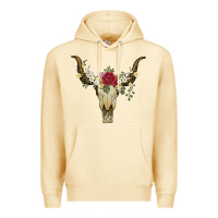 Pina Colada bull skull with rose and flowers Premium Hoodie - Artiststas