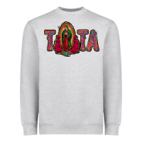 Heather Grey tata lady of guadalupe Heavyweight Sweatshirt - Jasminsmagicworld