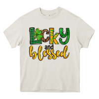 Cream St. Patrick's Lucky and blessed Heavy Core Tee - OliviaCreatesArt