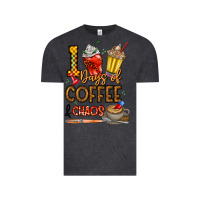 Vintage Black 100. Days Of Coffee  Chaos Vintage Tee - CowhideDigitalArt