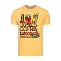 Vintage Mustard 100. Days Of Coffee  Chaos Vintage Tee - CowhideDigitalArt