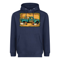 Navy pumpkin farm truck Heavyweight Hoodie - Jasminsmagicworld