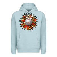 Blue Mist Baseball Sunflower Premium Hoodie - Jasminsmagicworld
