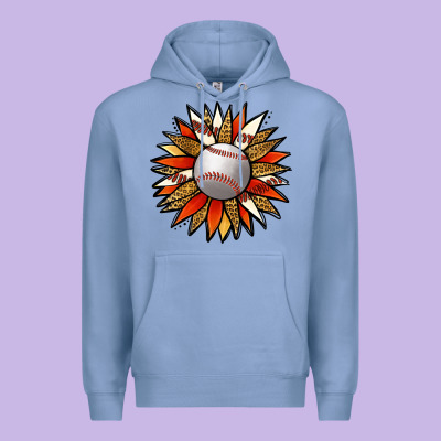 Baseball Sunflower Premium Hoodie Designed By Jasminsmagicworld