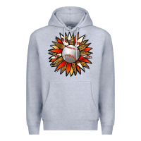 Heather Grey Baseball Sunflower Premium Hoodie - Jasminsmagicworld