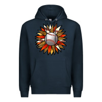 Navy Baseball Sunflower Premium Hoodie - Jasminsmagicworld