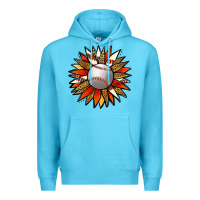 Ocean Blue Baseball Sunflower Premium Hoodie - Jasminsmagicworld