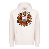 Pale Pink Baseball Sunflower Premium Hoodie - Jasminsmagicworld