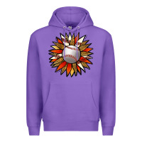 Purple Baseball Sunflower Premium Hoodie - Jasminsmagicworld
