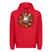 Red Baseball Sunflower Premium Hoodie - Jasminsmagicworld