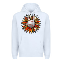 White Baseball Sunflower Premium Hoodie - Jasminsmagicworld