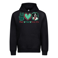Black Peace Love Border Collie Urban Hoodie - Jasminsmagicworld