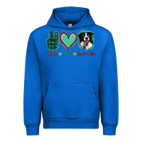 Cobalt Peace Love Border Collie Urban Hoodie - Jasminsmagicworld