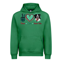 Emerald Peace Love Border Collie Urban Hoodie - Jasminsmagicworld