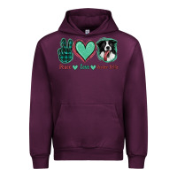 Mauve Wine Peace Love Border Collie Urban Hoodie - Jasminsmagicworld
