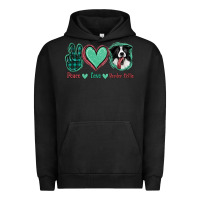 Pigment Black Peace Love Border Collie Urban Hoodie - Jasminsmagicworld