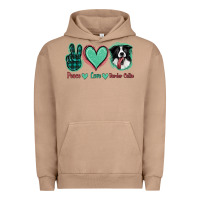 Pigment Burro Peace Love Border Collie Urban Hoodie - Jasminsmagicworld